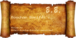 Boschan Bonifác névjegykártya